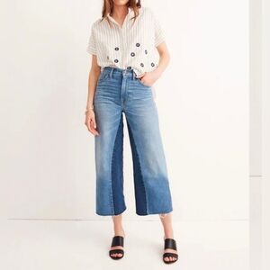 Madewell Jeans Wide-Leg Crop  Gusset Edition Size 27